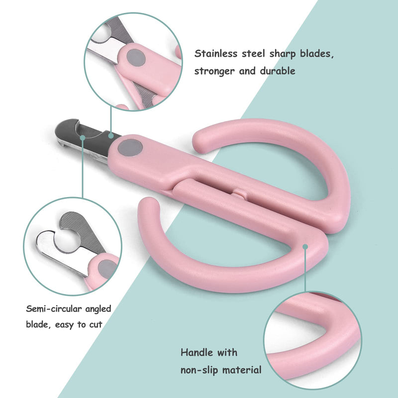Cat Nail Clippers, Cat Claw Trimmer for Pet Grooming Tool, Easy Cutting Cat Claw Clippers, Dog Nail Clippers, Angled Blade Sharp Claw Scissors for Small Animals Rabbit Puppy Kitten Pink - PawsPlanet Australia