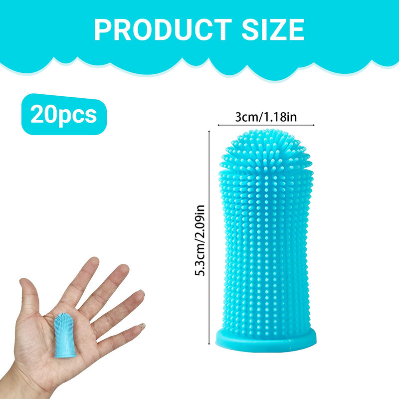 20PCS Dog Toothbrush, 360° Dog Toothbrush Finger Toothbrush Cat, Finger Toothbrush Dog, Finger Brush Dog Dental Care, Dog Dental Care, Toothbrush Dog for Small Pets, Oral Care Set