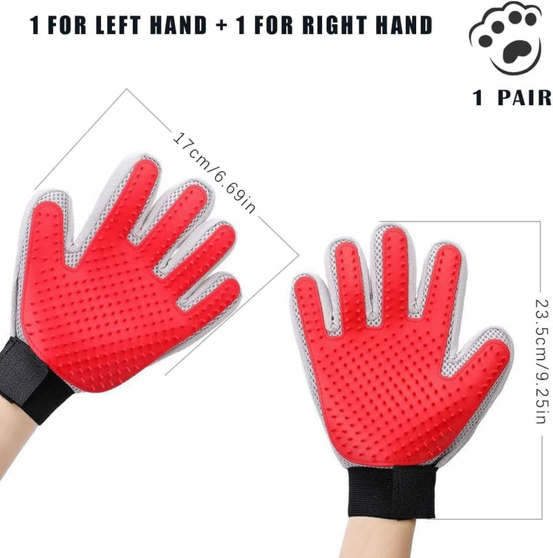 Marchul Upgrade Efficient Pet Hair Remover Gloves: Gentle Shedding Brushes for Dogs, Cats & Horses with Long and Short Hair, 1 Pair - PawsPlanet Australia