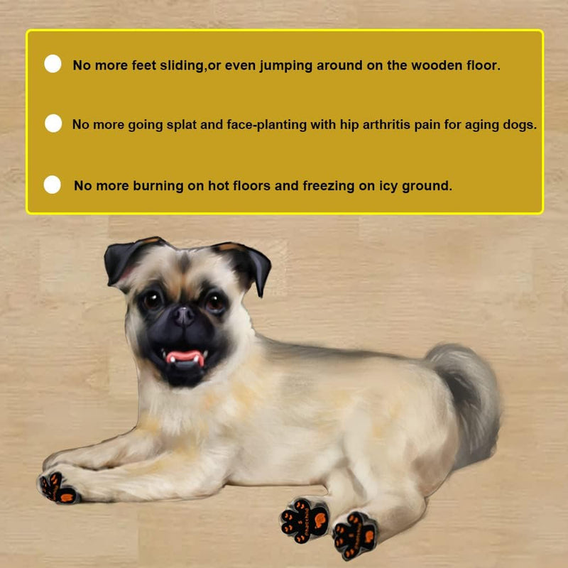 Dog Paw Protector Non-Slip Gripper Traction Pads,Walk Assistant for Senior Dogs,Foot Stickers for Hardwood Floors,Dog Shoes Booties Socks Replacement,6 Sets (24 pcs) L Black Black-24 Pads L-1.9*1.6 inch (L*W) - PawsPlanet Australia