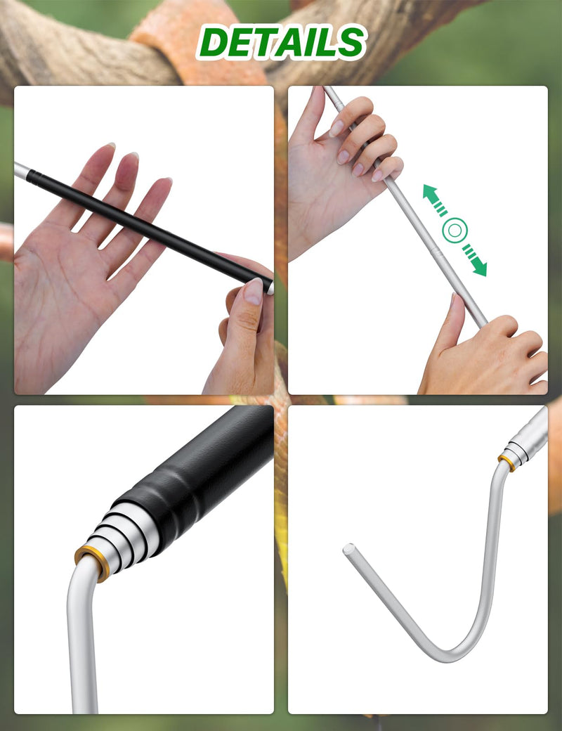 Snake Hook 40" – Telescopic Stainless Steel Reptile Grabber Stick for Safely Handling Snakes and Lizards, Lightweight & Portable Catcher Tool - PawsPlanet Australia