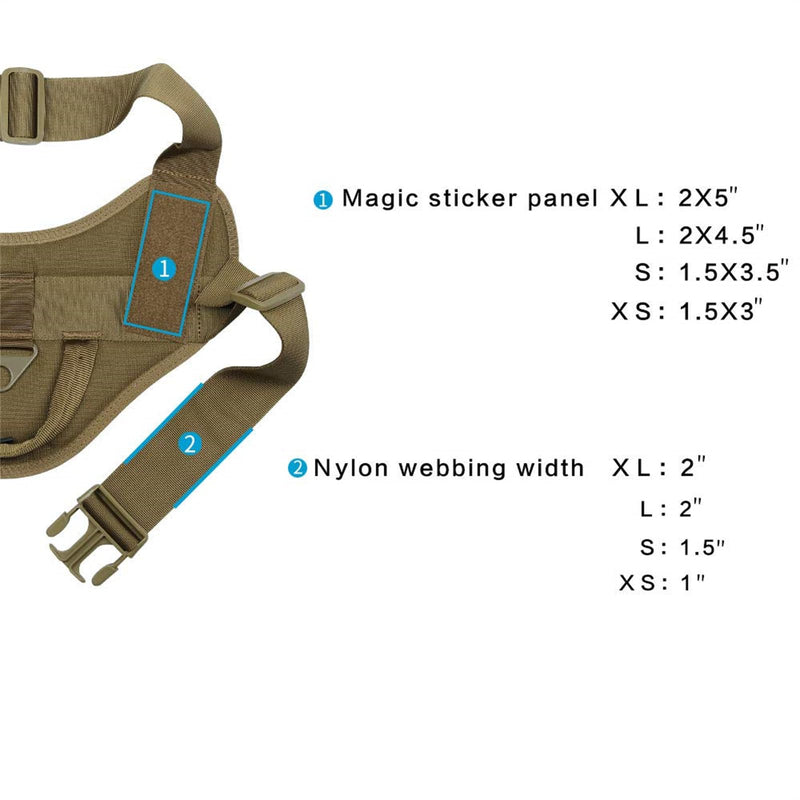 EXCELLENT ELITE SPANKER Tactical Dog Vest Training Military Patrol Service Dog Harness Easy Control Adjustable No-Pull Nylon Pet Harness with Handle for Small Medium Large Dogs(COB-XS) XS Coyote Brown - PawsPlanet Australia