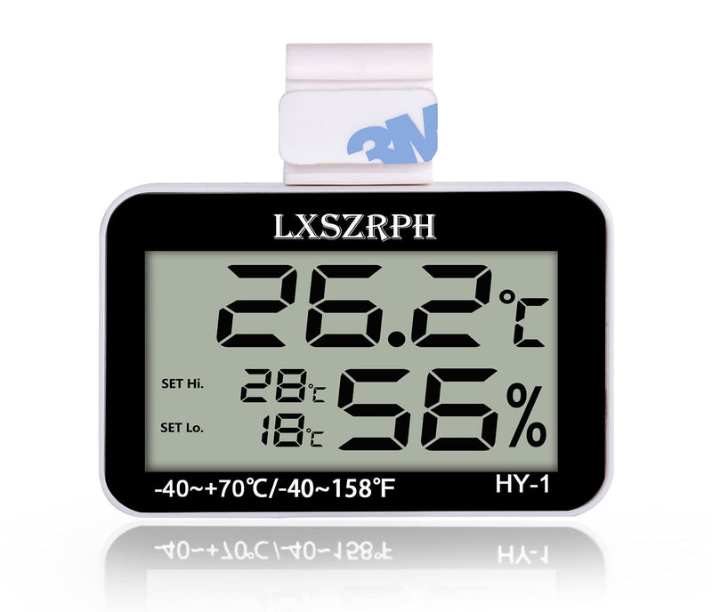 Reptile Thermometer Hygrometer with High Low Temperature Alarm Digital Temperature Humidity Meter Gauge with Hook for Reptile Tanks, Terrariums, Vivariums, Black 2Packs (2Packs)