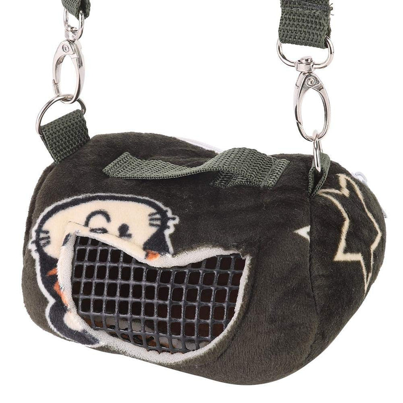 Pet Hamster Carrier, Blackish Green Flannelette Hamster Squirrel Travel Bags Portable Breathable Small Animal Carrier Outgoing Sleeping Bag for Squirrel Hedgehog Guinea Pig(S) S - PawsPlanet Australia