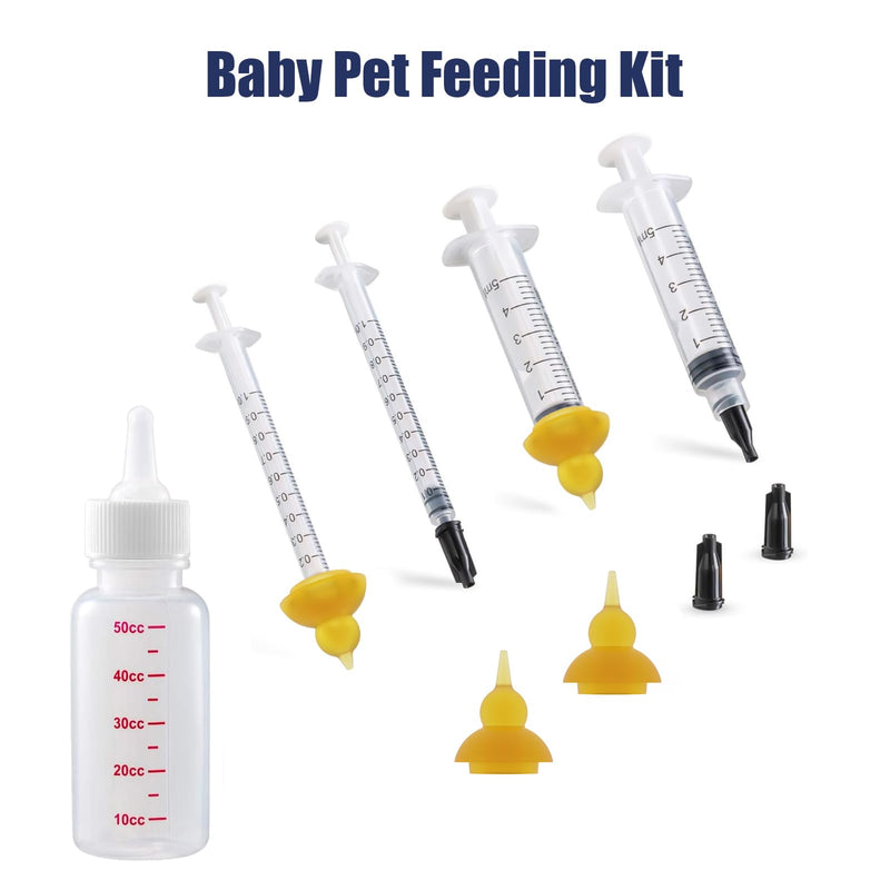 Kitten Bottle Feeding Kit, Pet Bottle, Silicone Nipples, 10 FR Feeding Tube, Pet Pill Shooter, Aspirator Bulb, Small Animal Feeding Supplies, for Tiny Animal, Kitten, Puppy, Rabbit, Squirrels - PawsPlanet Australia