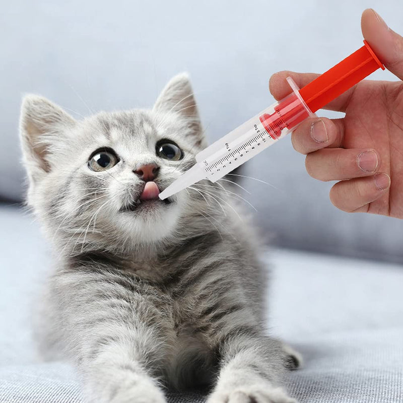 Tnfeeon Cat Applicator, Pet Feeding Device, Dual-Spout Liquid Medication Dispenser, Lightweight Plastic Syringe, 11.4 x 4.1 x 2.5 cm, Compact Size for Feeding Cats, Dogs, and Puppies
