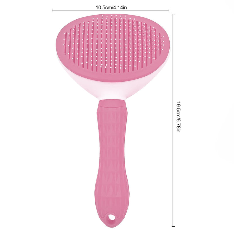 Cat Brush, Self Cleaning Slicker Brush, Skin-Friendly Grooming Tool for Cats & Dogs, Easily Removes Shedding Hair & Mats, Pet Massaging Tool for Long and Short, No Hair Build-Up, Easy to Clean Pink