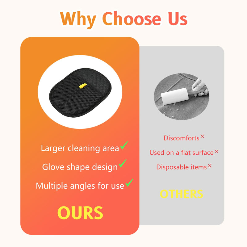 2pcs - Pet Hair Removel Glove for Cats & Dogs, Electrostatic Pet Hair Removal Gloves for Couch, Cat Grooming Gloves, Reusable Cat and Dog Hair Removel for Sofas, Furniture, Carpets and Curtains - PawsPlanet Australia