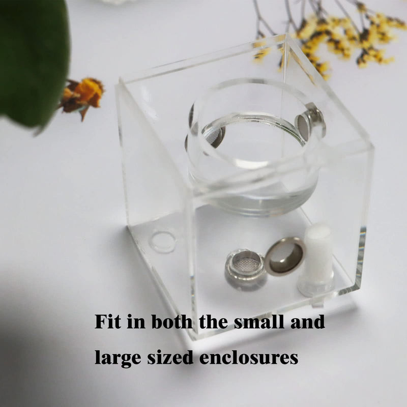 2Pcs Jumping Spider Feeding Dish, Magnetic Tiny Food Dishes Water Dish for Jumping Spider, Tarantula and Other Small Pets,Transparent - PawsPlanet Australia