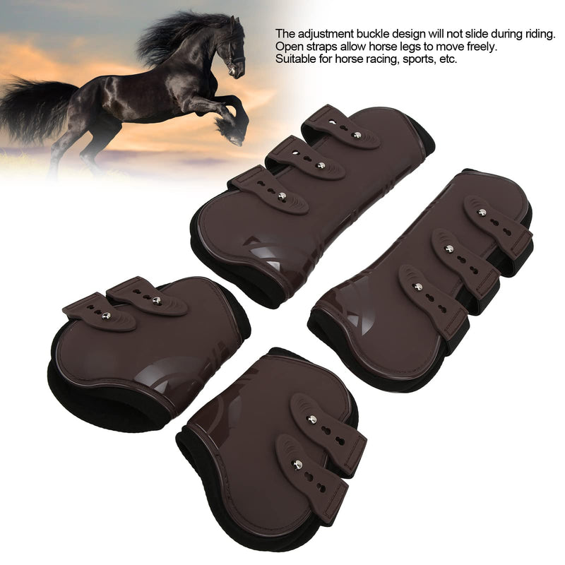 Horse Boots for Front and Hind Legs, 4Pcs PU Horses Tendon Fetlock Brace Guard Boots, Protective Horse Leg Wraps for Riding, Shock Absorbing, Jumping, Horse Gears(M) - PawsPlanet Australia