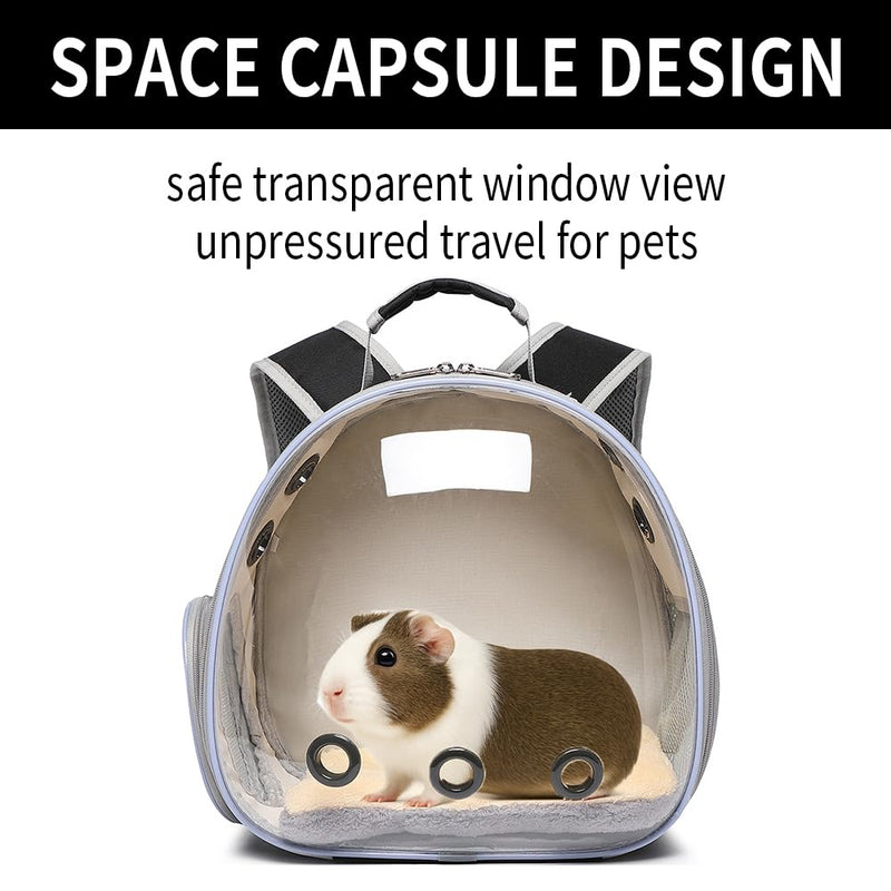 Bunny Carrier, Guinea Pig Carrier,Small Animal Carrier Backpack for Rabbit,Bearded Dragon, Lizard,Hamster,Kitten. Breathable Pet Travel Cage Bag Perfect for Vet Visits & Outdoor Adventures (Black) black - PawsPlanet Australia