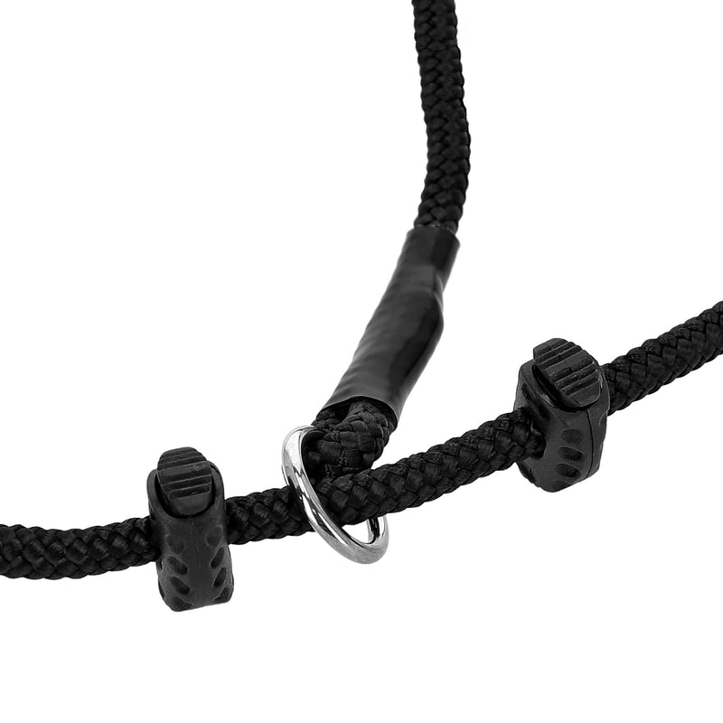 Dingo Gear Dog Choke Collar Hand Sewn Strong Polypropylene Braided Cord Two Limiters Waterproof Choker for K9 Training IGP Agitation Bite Work Obedience XS - Black (S04046) 2 LIMITERS