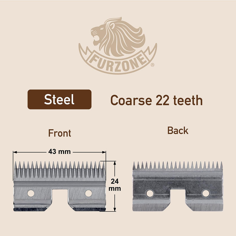 Steel Coarse 22 Teeth Cutter, for A5 Series Pet Grooming Clipper Blades Replacement, Compatible with Most Andis, Oster, Shernbao, Wahl A5 Style Detachable Blades (Except #40 & #50) Steel - PawsPlanet Australia