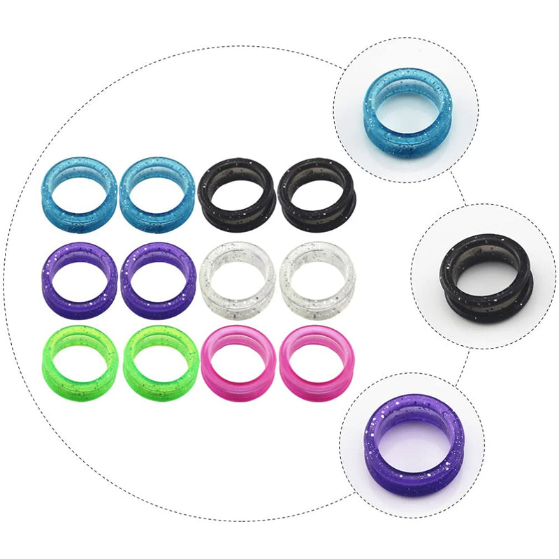16pcs Silicone Finger Rings Grips Inserts Barber Hair Shears Finger Rings Grooming Shear Thumb Inserts Finger Protector Ring Hairdressing Pet Finger Rings