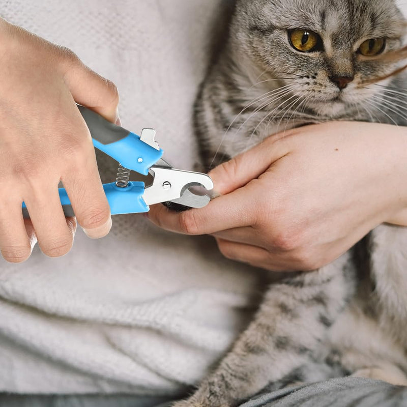 WePet Pet Nail Clippers U07.3, Professional Claw Trimmer, Scissor for Cats, Dogs, Puppies, Kittens, Hamsters, Rabbits and Small Animals, Sharp, Safe, M, Grey/Blue #03 Grey/Blue - PawsPlanet Australia