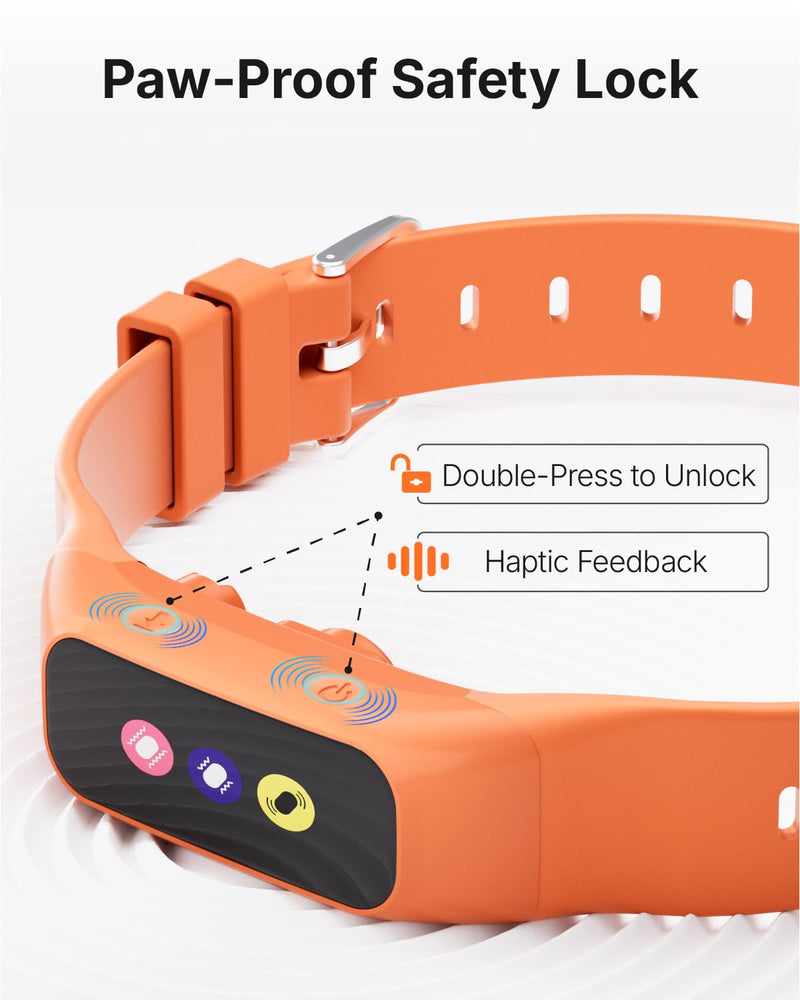 Anti Bark Collar for Small Medium Large Dogs, Vibrating Dog Collars No Shock, Rechargeable Smart AI Bark Collar, Automatic Dog Training Collar, IP 67 Waterproof Dog Barking Collar (Orange) Orange - PawsPlanet Australia