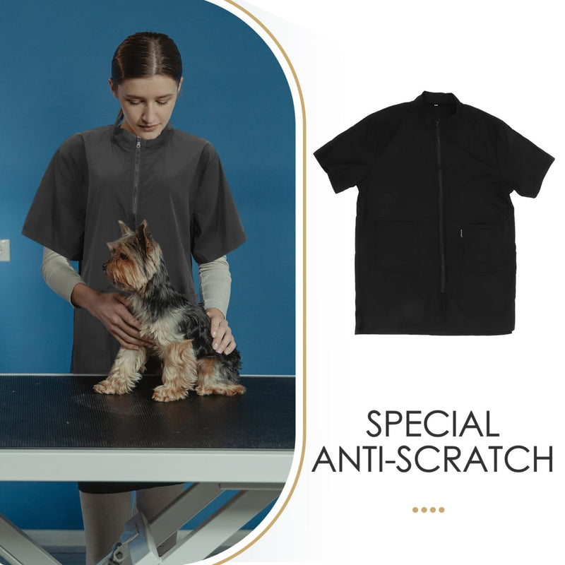 POPETPOP Dog Grooming Smock - Pet Grooming Workwear with Full Zipper Pet Grooming Smock Pet Grooming Apron Barber Smock Dog Cat Smock for Women Men Pet Salon Clo - PawsPlanet Australia