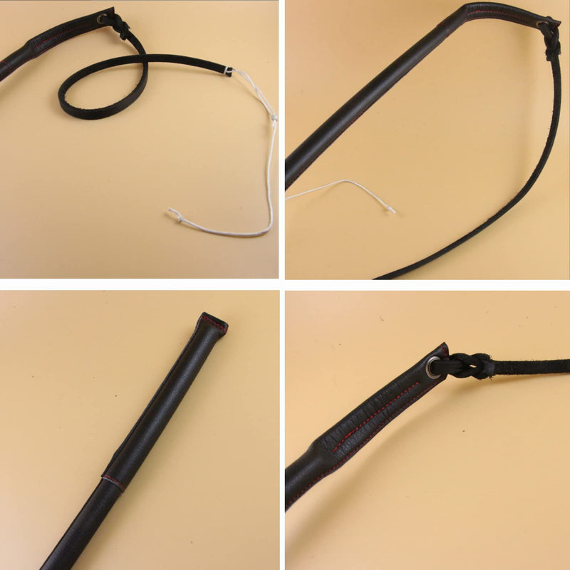 Pssopp Cowhide Dog Agitation Whip, Dog Teaser Wand Dogs Training Whip Outdoor Playing for Pulling Chasing Chewing Teasing Training - PawsPlanet Australia