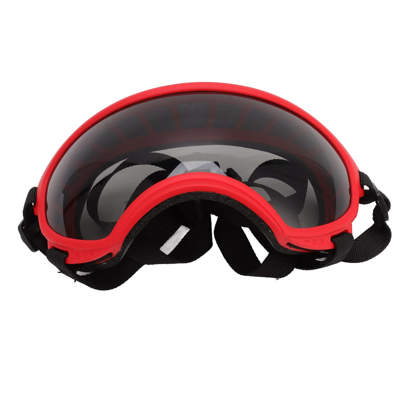 Dog Goggles Windproof Proof Adjustable Strap Dog Sunglasses for Large Breed (Red Frame and Black Goggles) - PawsPlanet Australia