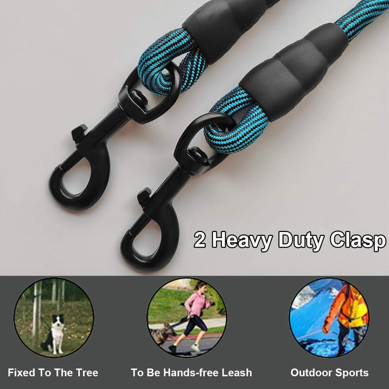 BTINESFUL Tie-Out Check Cord Long Rope Dog Leash, 8ft 12ft 20ft 30ft 50ft Recall Training Lead Leash- Great for Large Medium Small Dogs Training, Playing, Camping, or Backyard 30 Foot Blue Black - PawsPlanet Australia