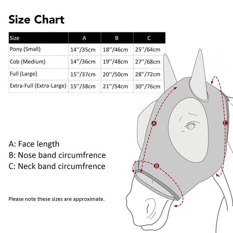 Harrison Howard Super Comfort Stretchy Fly Mask Large Eye Space with UV Protection Soft on Skin with Breathability-Lava Red