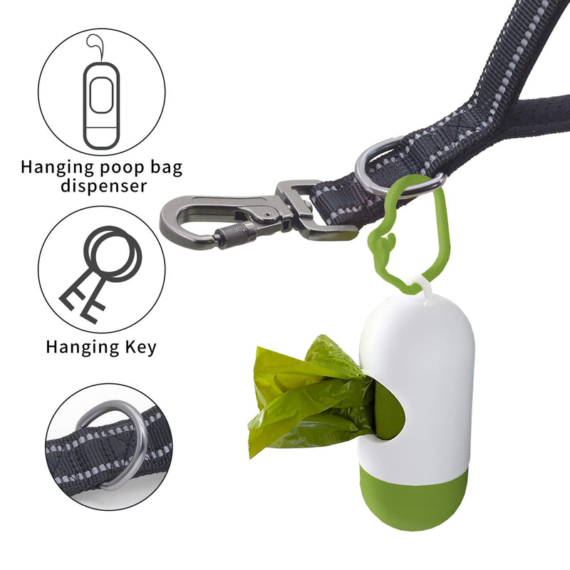 New 12'' Short Dog Leash, Reflective Nylon Padded Handle, Heavy Duty Strong Traffic Leash with Carabiner Clip, Perfect for Large or Medium Dogs (Black, 12 Inch) 12 InchFT Black - PawsPlanet Australia