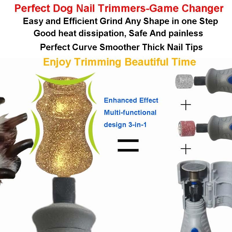 Diamond Dremel Bit for Dog Nails, for Dremel Dog Nail Grinder Attachment, Dog Nail Fit Dremel Bit, Fit Dremel Pet Dog Nail Grinder Attachment Diamond Bits for Pet 1/8'' Rotary Tool (XX Large) Diamond Gold - PawsPlanet Australia