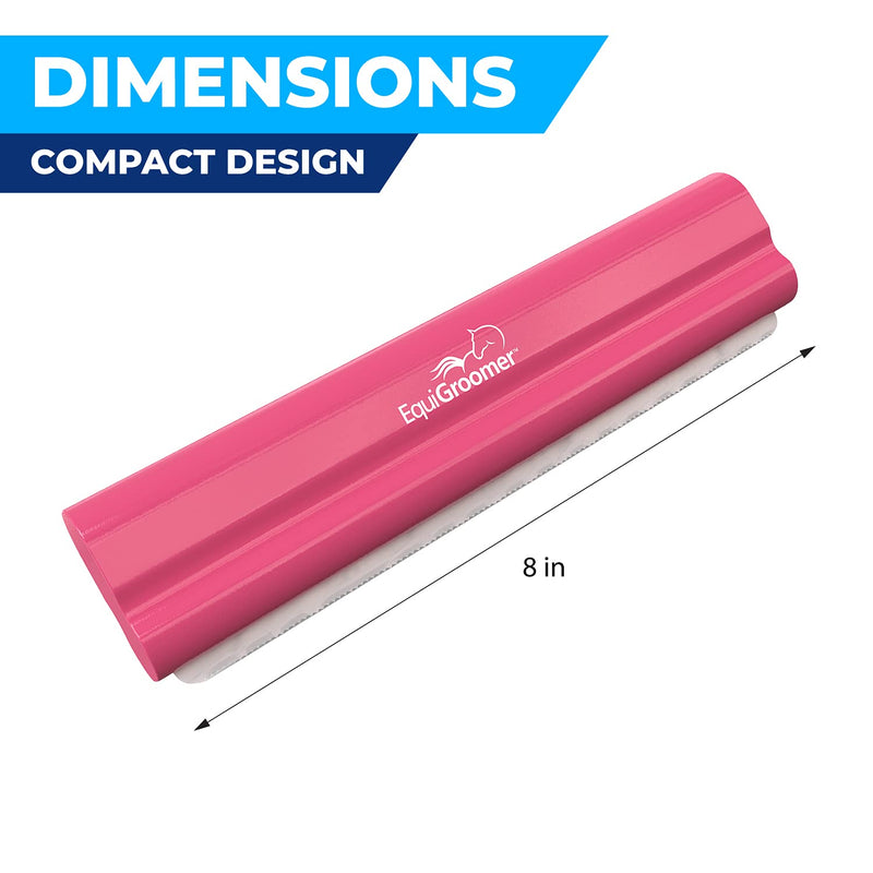 EquiGroomer Deshedding Brush, 8-Inch for Horses and Large Pets, Pink, Removes Loose Dirt, Hair, and Fur, Professional Undercoat Grooming Tool - PawsPlanet Australia
