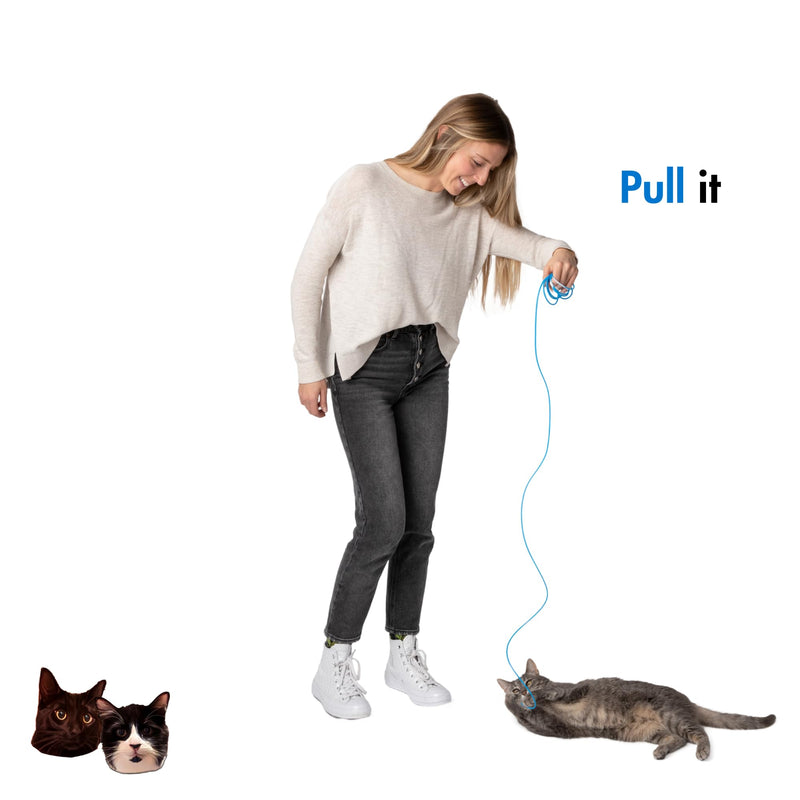 Niko and Oscar's Cat Toys | The Blue String | Cat String Toy | (1-Pack, Original, Blue) 1-Pack, Original - PawsPlanet Australia