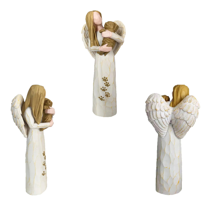 Dog Memorial Gifts for Loss of Dog, Pet Memorial Gifts, Resin Angel Statues,Sculpting Angels，Pet Sympathy Gifts，Passed Away Dog Gifts(White - PawsPlanet Australia