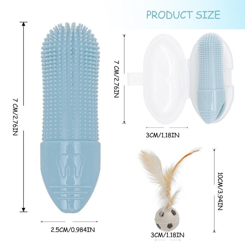 VOSSOT Pack of 4 Dog Toothbrush, Fingerling, Silicone Finger Toothbrush, Dog Finger Cots Dog Dental Care, Soft Toothbrush for Dogs & Cats, for Teeth Cleaning, Dental Care & Teeth Cleaning