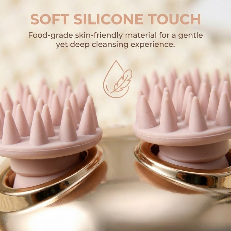 Electric Scalp Massager with 8 Removable Claws 128 Massage Nodes – 6-in-1 Waterproof Head Massager, Rechargeable Portable Hair Scalp Scratcher for Stress Relief, Relaxation, Gift for Mom Dad