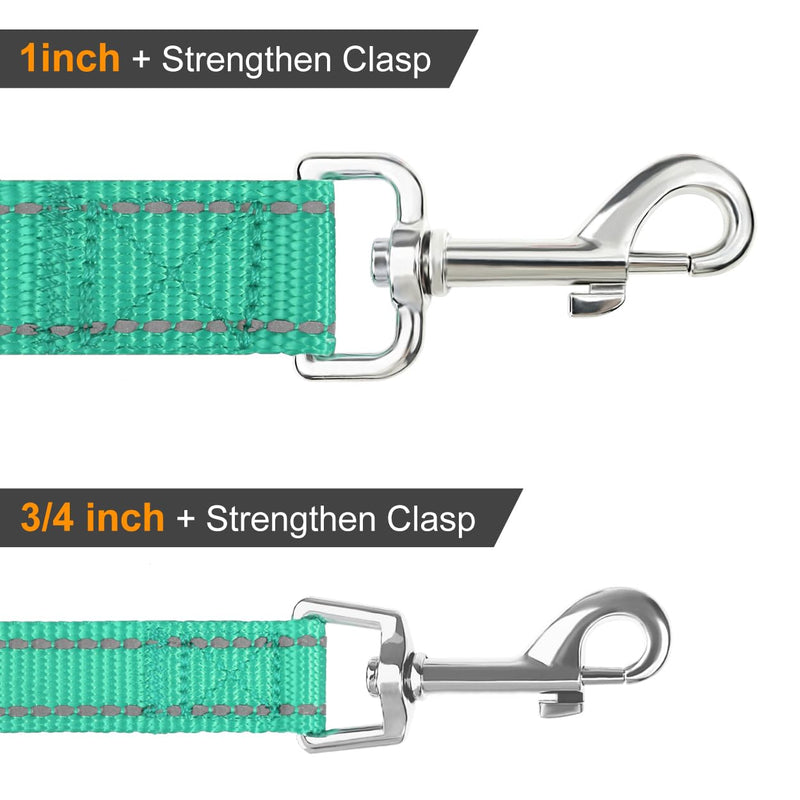 Joytale Dog Leash, 6 FT Double-Sided Reflective, Padded Handle Nylon Heavy Duty Leashes for Medium & Large Dogs Walking, Teal, 6FT 6 ft Standard - PawsPlanet Australia