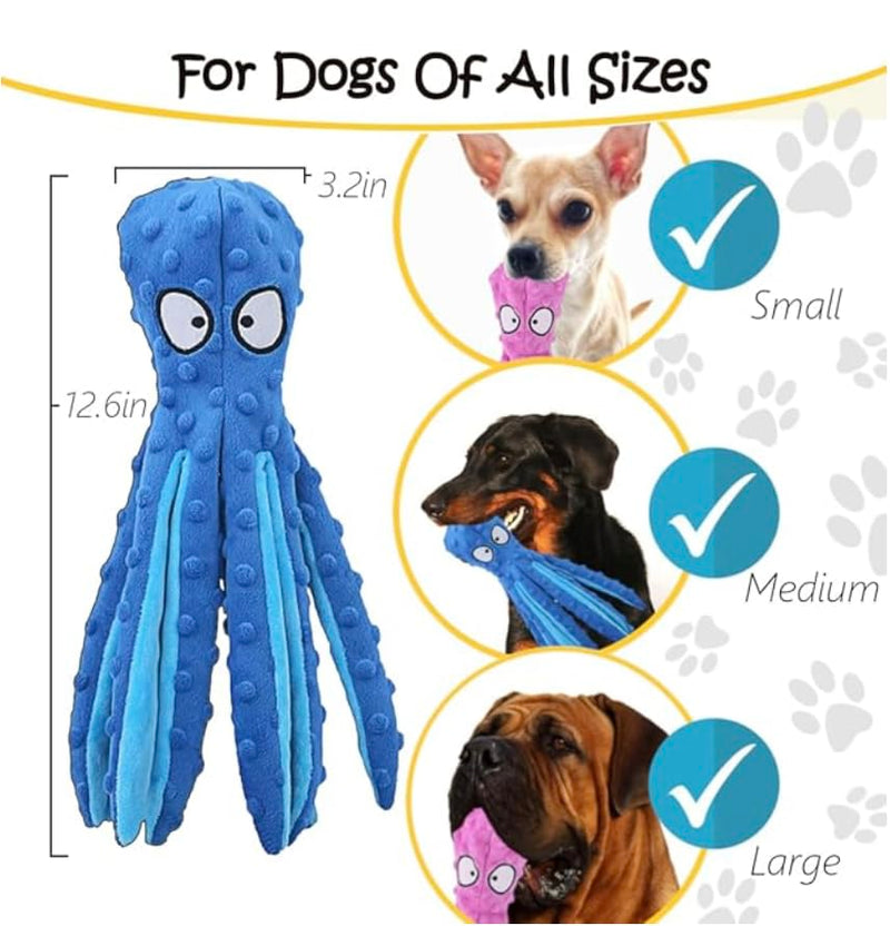 Squeaky Dog Toys, Octopus No Stuffing Crinkle Plush Dog Toys to Keep Them Busy, Interactive Dog Chew Toys for Puppy Teething, Large Dog Toys for Large Medium Small Breeds, Pet Toys, 2 Pack - PawsPlanet Australia