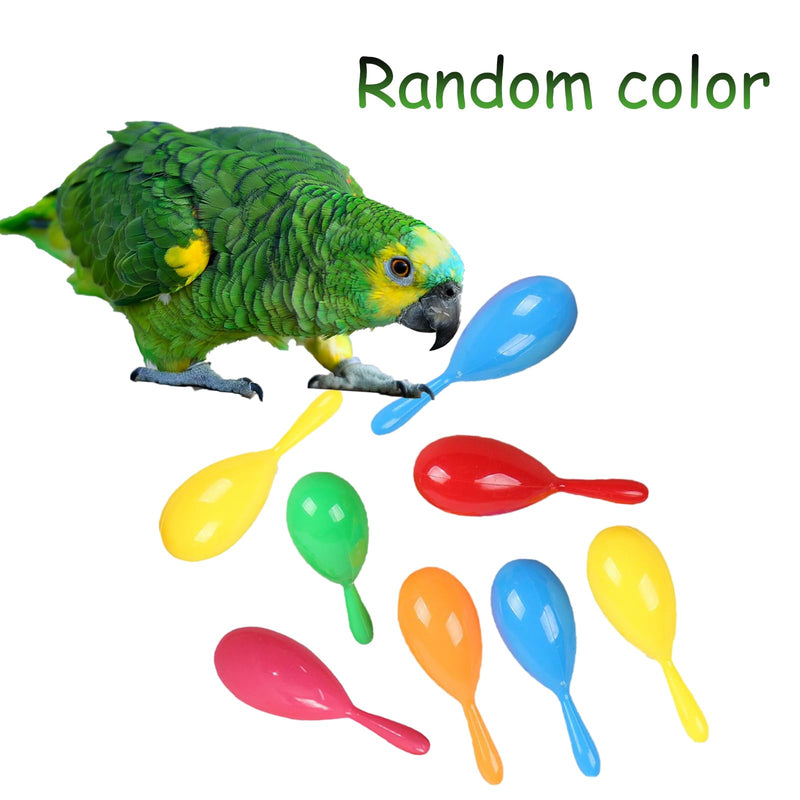 6 Pcs Parrot Rattle Shaker Musical Sound Toy Funny Bell Toys Mini Sand Hammer Bird Parrot Toys for Chicken Bird Parrot Parakeet Cockatiel Budgies Love Birds (Random Color)