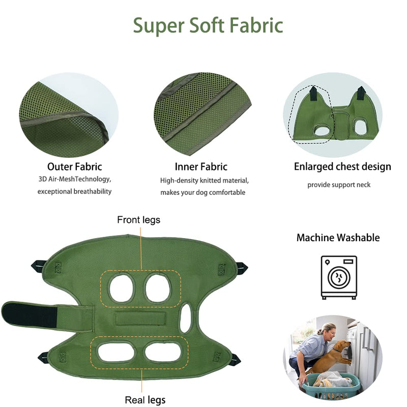 Mklhgty Dog Grooming Hammock for Trimming Nails and Ear/Eye Care, Sling for Grooming with Nail Clipperse Medium Green