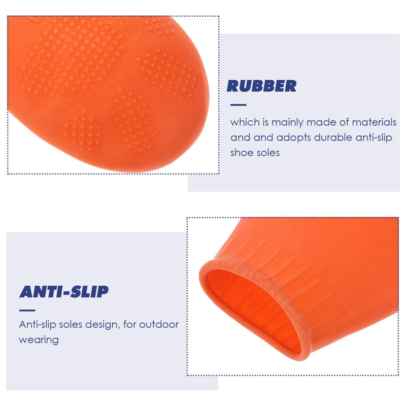 Waterproof Pet Shoes - 4Pcs Non-Slip Durable Dog Boots for Outdoor Protection Rain & Snow Paw Covers for Cats and Dogs Easy on/Off Size Suitable for Small Pets M Orange