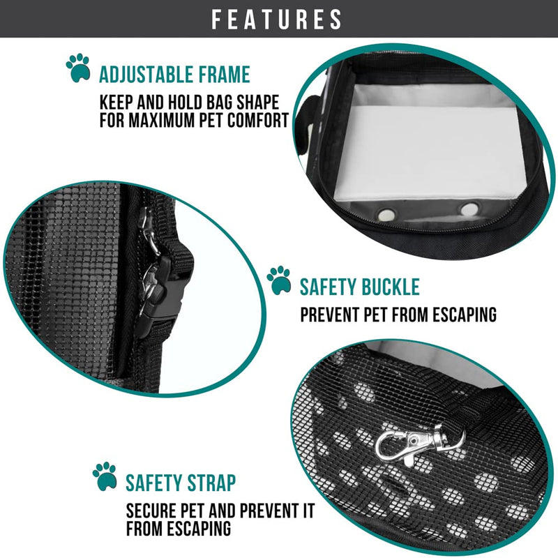 PetAmi Dog Purse Carrier for Small Dogs, Airline Approved Soft Sided Pet Carrier with Pockets, Ventilated Dog Carrying Bag for Puppy Cat, Dog Travel Supplies Bag, Sherpa Bed, Max 12 lbs, Polka Dot One Size (Pack of 1) Polka Dot Black - PawsPlanet Australia
