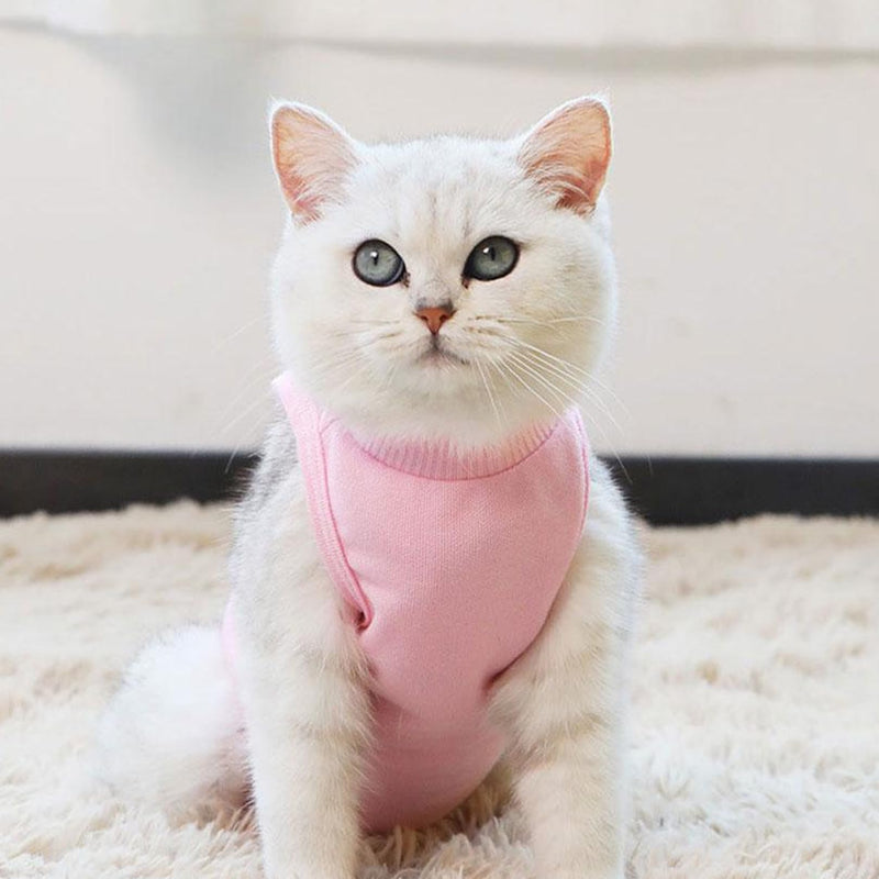 Cat Bodysuit After Surgery, Cat Bodysuit for Cat Surgery, Body Cat After Surgery, Professional Recovery Suit for Cats, Recovery Suit, Anti-Leak E-Collar Alternative for Abdominal Wounds, Skin Diseases (Pink, S) Size S