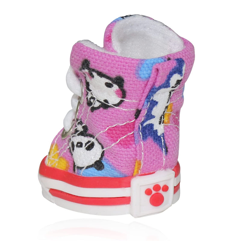 Pet Dog Shoes, BESUNTEK 4Pcs Puppy Canvas Sport Sneaker Boots for Outdoor Walking and Sports, Non-Slip Paw Protective Cover with Graffiti Design for Hot Pavement and Casual(Pink, #2) Pink - PawsPlanet Australia
