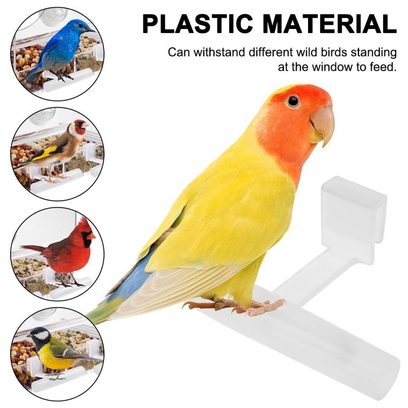 2PCS Bird Perch Stands, Acrylic Parrot Feeder Playstand Window Bird Feeder Accessories for Blue Jay Cardinal Goldfinch Chickadees - PawsPlanet Australia