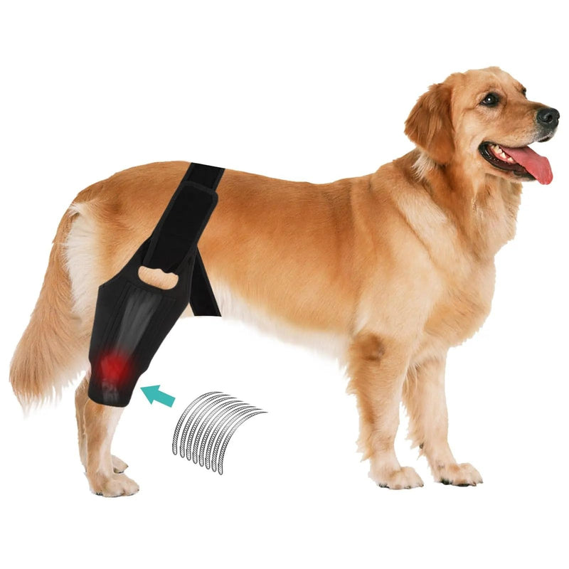 Dog Knee Brace for ACL & Ligament Injuries | Adjustable Back Leg Support & Compression Wrap | Helps with Patella Dislocation, Osteoarthritis & Sprains | Multifunctional Protection (Large) Large