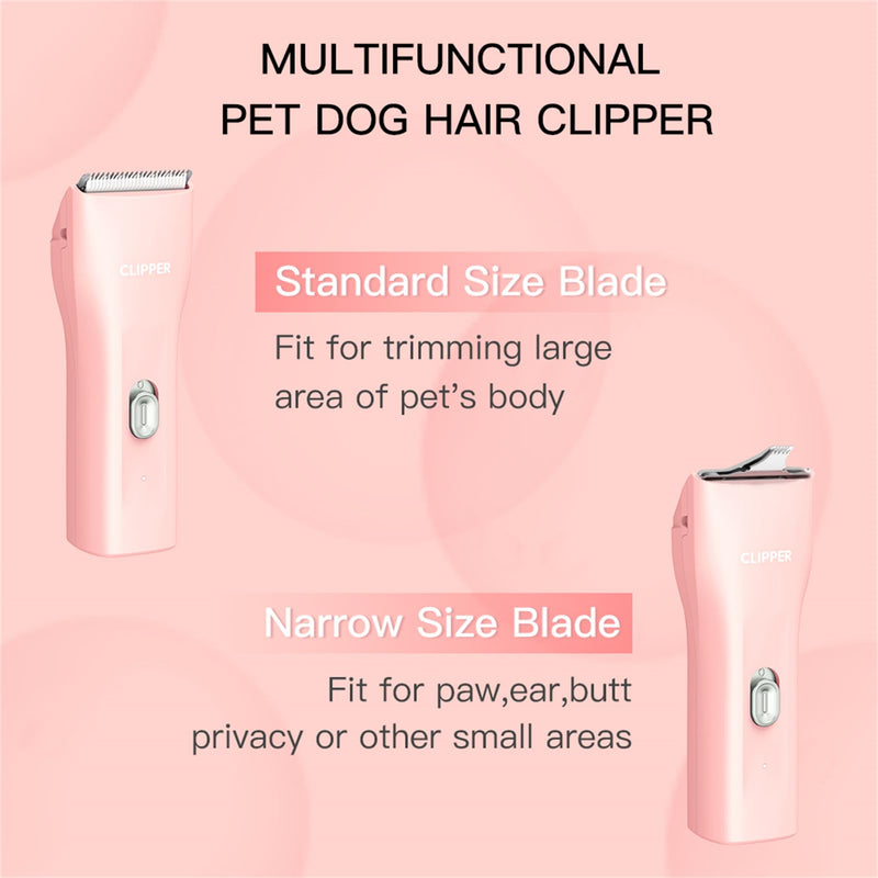 2 in 1 Prowerful Home Professional Dog Grooming Kit Clipper Low Noise USB Rechargeable Gifts for Dog Cat Pink,MTS006 Mts006-pro-pink - PawsPlanet Australia