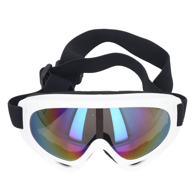 Vbestlife Dog Sunglasses, UV Protection Windproof Eye Protective Colorful Lens Large Dog Goggles Glasses 3004 white frame color film - PawsPlanet Australia