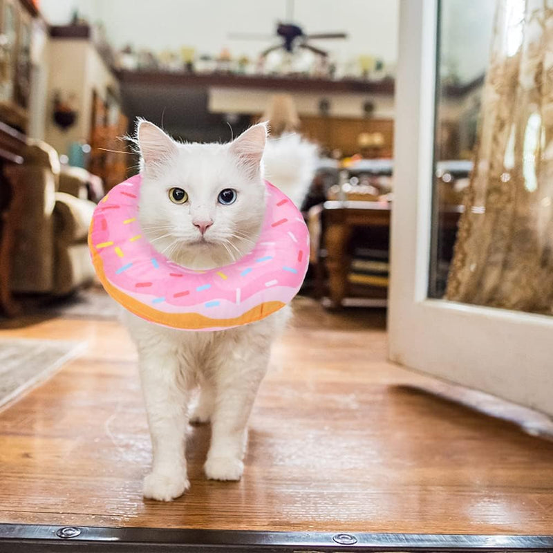BINGPET Cat Cone Collar Soft,Donut Cat Small Dog Recovery Collar,Wound Healing Protective Cone Surgery Elizabethan Collars,Adjustable Protective Pet Cat Cones After Surgery for Kittens &Small Pets Light Pink Small(Neck:5"-8.6") - PawsPlanet Australia