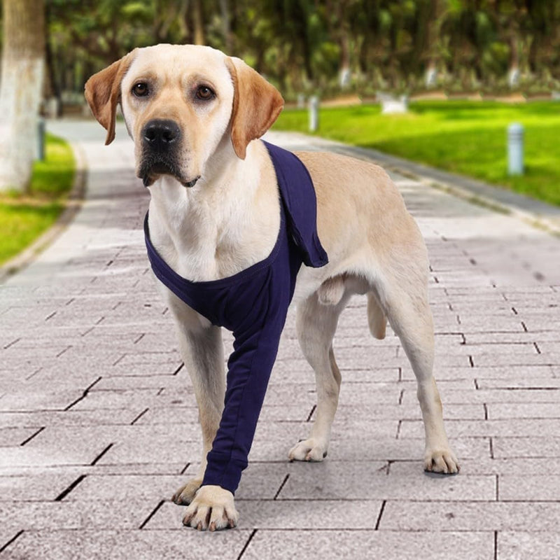 DONGKER Dogs Anti-licking Protection Sleeve, Dog Surgery Recovery Sleeves With Magic Stickers for Pet Front Leg Injury Recover Sprains M