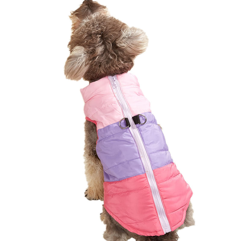 Jecikelon Small Dog Winter Coat Windproof Warm Puppy Jacket Zip Up Dog Snowproof Vest with D-Ring X-Small Y02 Rose