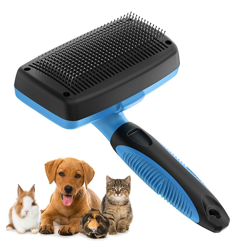 Self-Cleaning Pet Grooming Brush – Deshedding Tool - Removes Loose Fur- Easy One-Click Fur Removal - Hair Brush - Pet Hair Removal Tool - Cat brush - Dog brush for Shedding - Dog hair remover - Large - PawsPlanet Australia