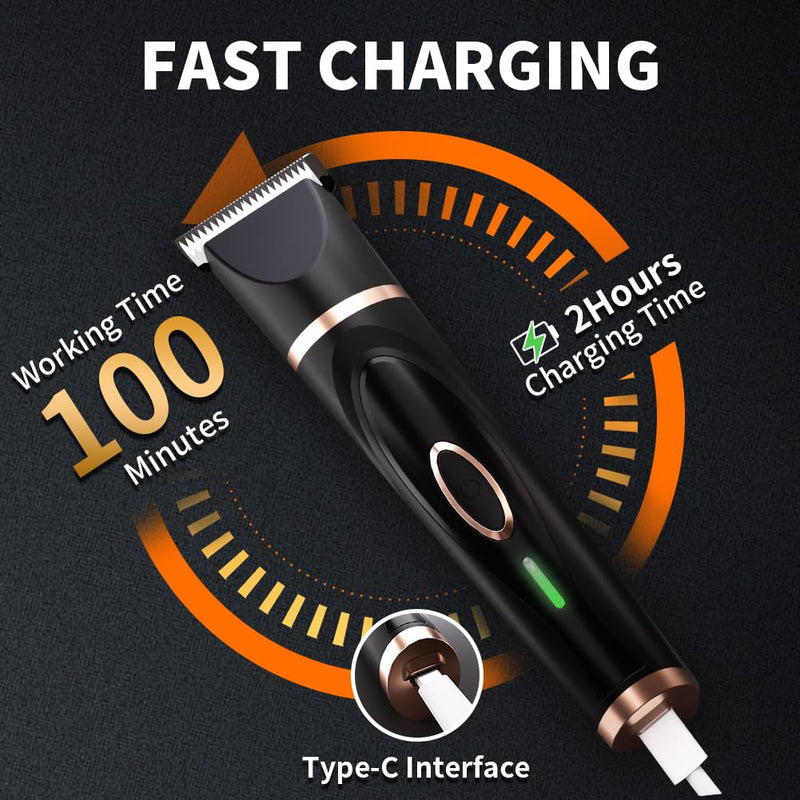 Dog Clippers Grooming Kit with Paw Trimmer, 3 in 1 Low Noise Electric Rechargeable Cordless Pet Shaver with Nail Grinder Dog Hair Trimmer for Dogs Cats and Other Pets - PawsPlanet Australia