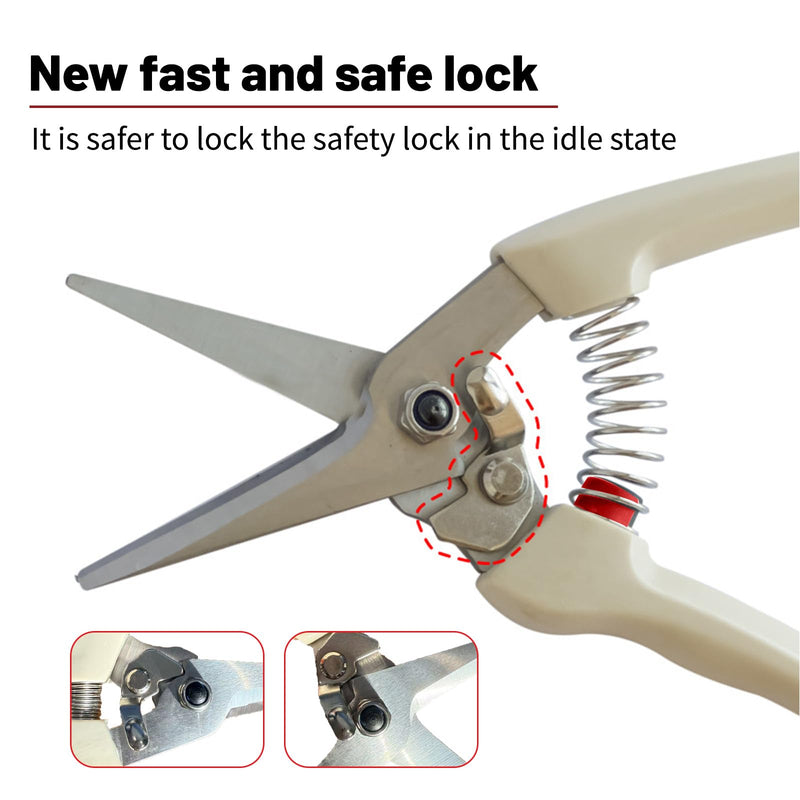 Goat Hoof Trimmers - Professional Trimmer with SK5 High Carbon Steel Blades for Sheep, Alpaca, Lamb, Pig Hooves & Gardening Pruning, Safety Lock & Non-Slip Grip